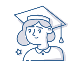 doodle drawing of a female graduate