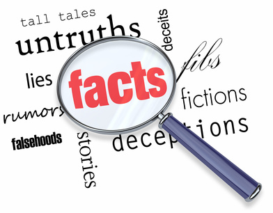 magnifying glass highlighting the word facts