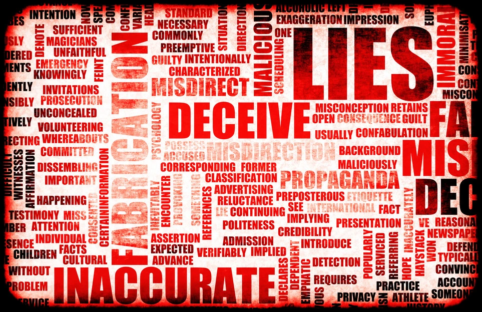 word cloud with lies