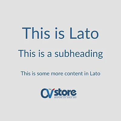 Lato CV font example